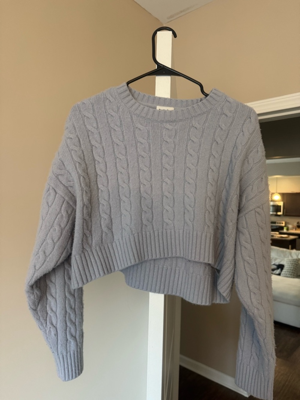 Cropped Cable Knit Sweater - Aritzia